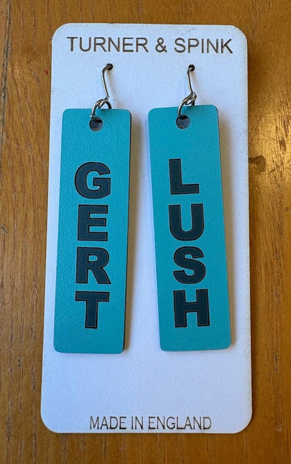 Gert Lush Earrings Turquoise/ Petrol Blue 'Gert Lush' Formica Dangle Earrings (Various Designs) homeware shops bristol gift shops bristol Lucy Turner