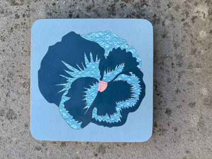 Handmade Trivet Grey, Petrol Blue & Crisscross Blue Pansy Marquetry Pan Trivet - Various Colours homeware shops bristol gift shops bristol Lucy Turner