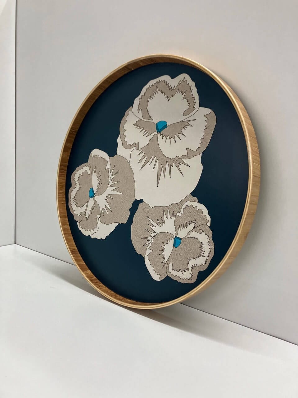 Petrol/Canvas/Cloud Pansy Flower Japanese Serving Tray - Various Colours homeware shops bristol gift shops bristol Lucy Turner