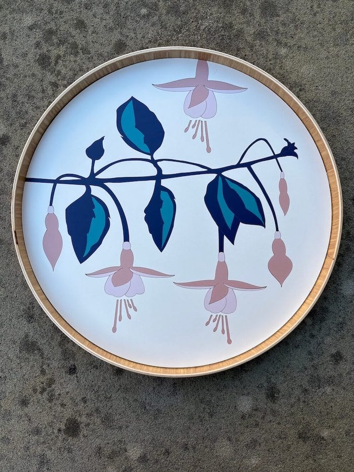 White/ Petrol Blue/ Dusty Pink/ Blush/ Teal Fuchsia Flower Japanese Serving Tray - Various Colours homeware shops bristol gift shops bristol Lucy Turner
