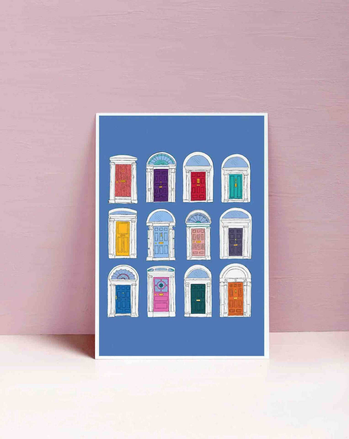 A4 Unframed (not pictured) Doors of Clifton, Bristol - Colourful Architectural Print | A4 Wall Art homeware shops bristol gift shops bristol Made By Meg