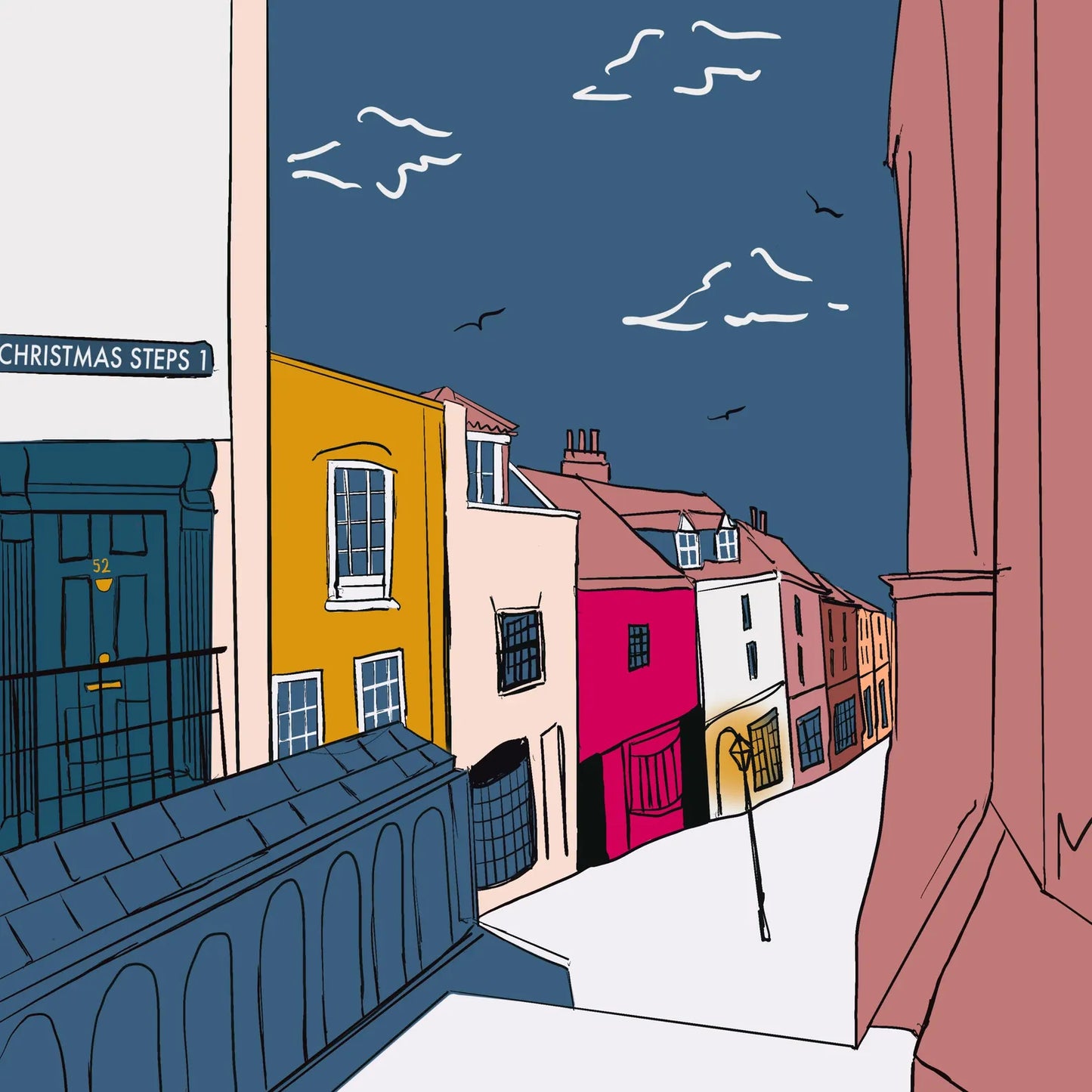 Bristol Christmas Steps  - Art Print  (various sizes) homeware shops bristol gift shops bristol Made By Meg