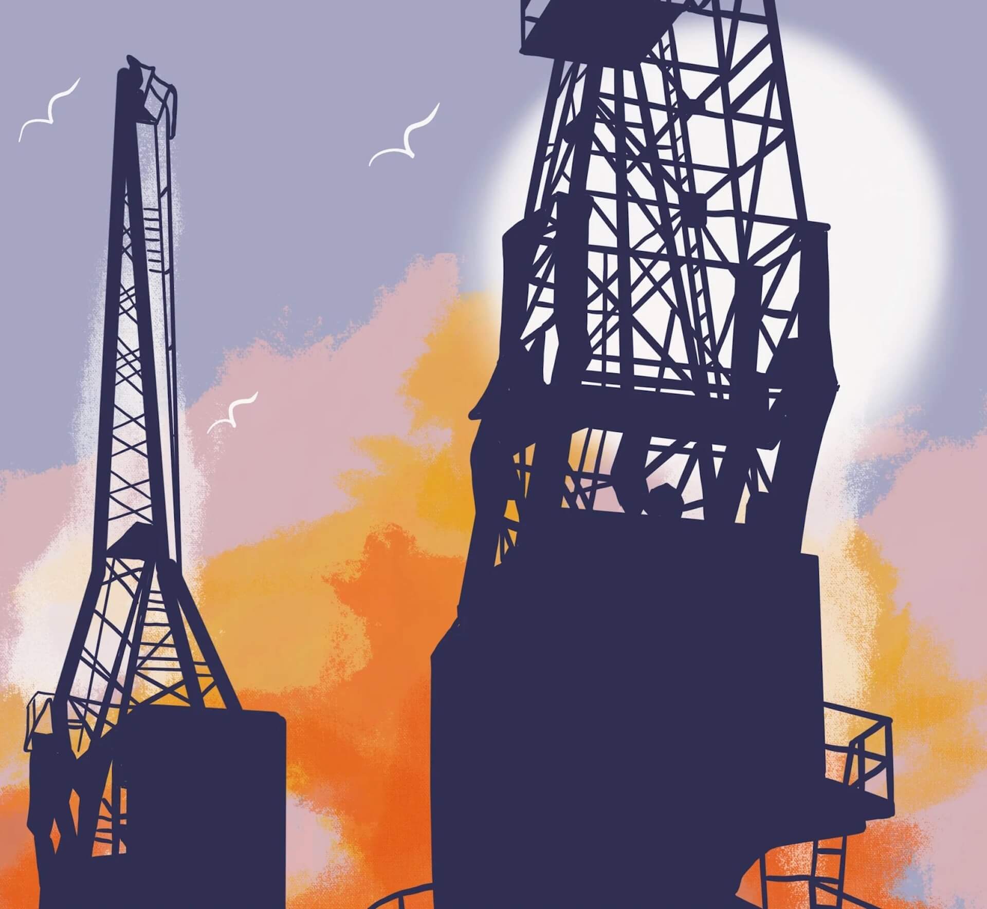 A4 Unframed Bristol Harbour Cranes Art Print - Iconic Industrial Landmark Wall Art (Various Sizes) homeware shops bristol gift shops bristol Made By Meg
