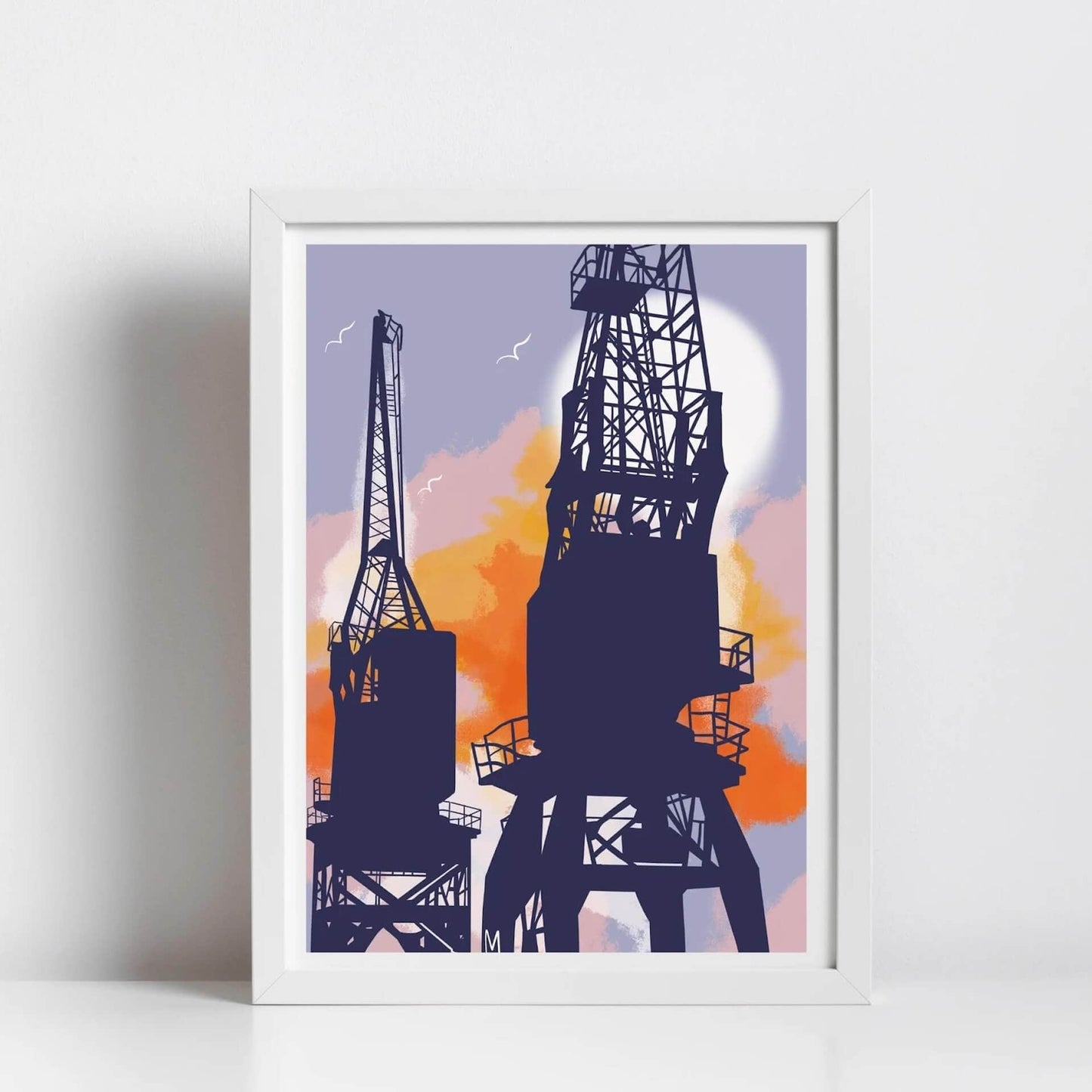 Bristol Harbour Cranes Art Print - Iconic Industrial Landmark Wall Art (Various Sizes) homeware shops bristol gift shops bristol Made By Meg