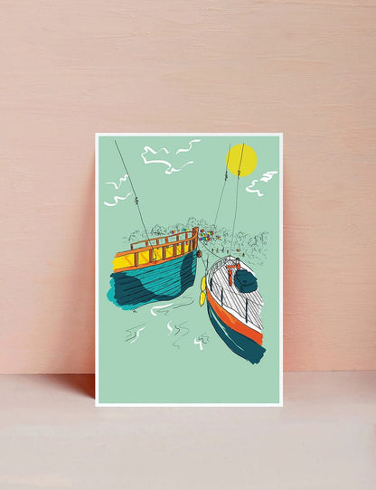 Bristol Prints A4 Unframed Bristol Harbour Boats Print (various sizes) homeware shops bristol gift shops bristol Made By Meg