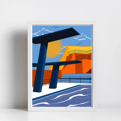 Portishead Lido  - Art Print  (various sizes) homeware shops bristol gift shops bristol Made By Meg