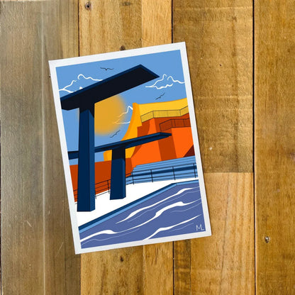 Portishead Lido  - Art Print  (various sizes) homeware shops bristol gift shops bristol Made By Meg