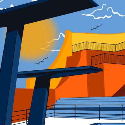 Portishead Lido  - Art Print  (various sizes) homeware shops bristol gift shops bristol Made By Meg