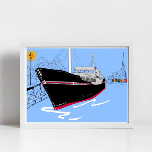 Thekla Bristol Print - Iconic Music Venue Wall Art | Harbourside Illustration (various sizes) homeware shops bristol gift shops bristol Made By Meg
