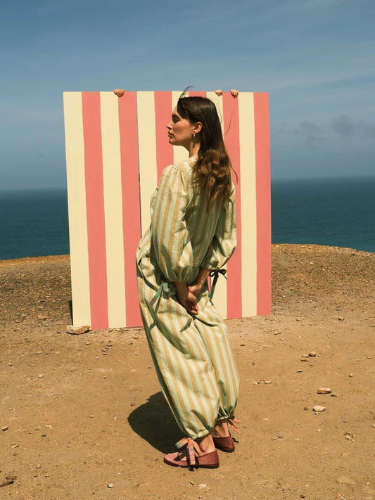 Cotton Trousers 'Peggy' Cotton Trousers in Sherbert Stripe homeware shops bristol gift shops bristol Mahika Kala