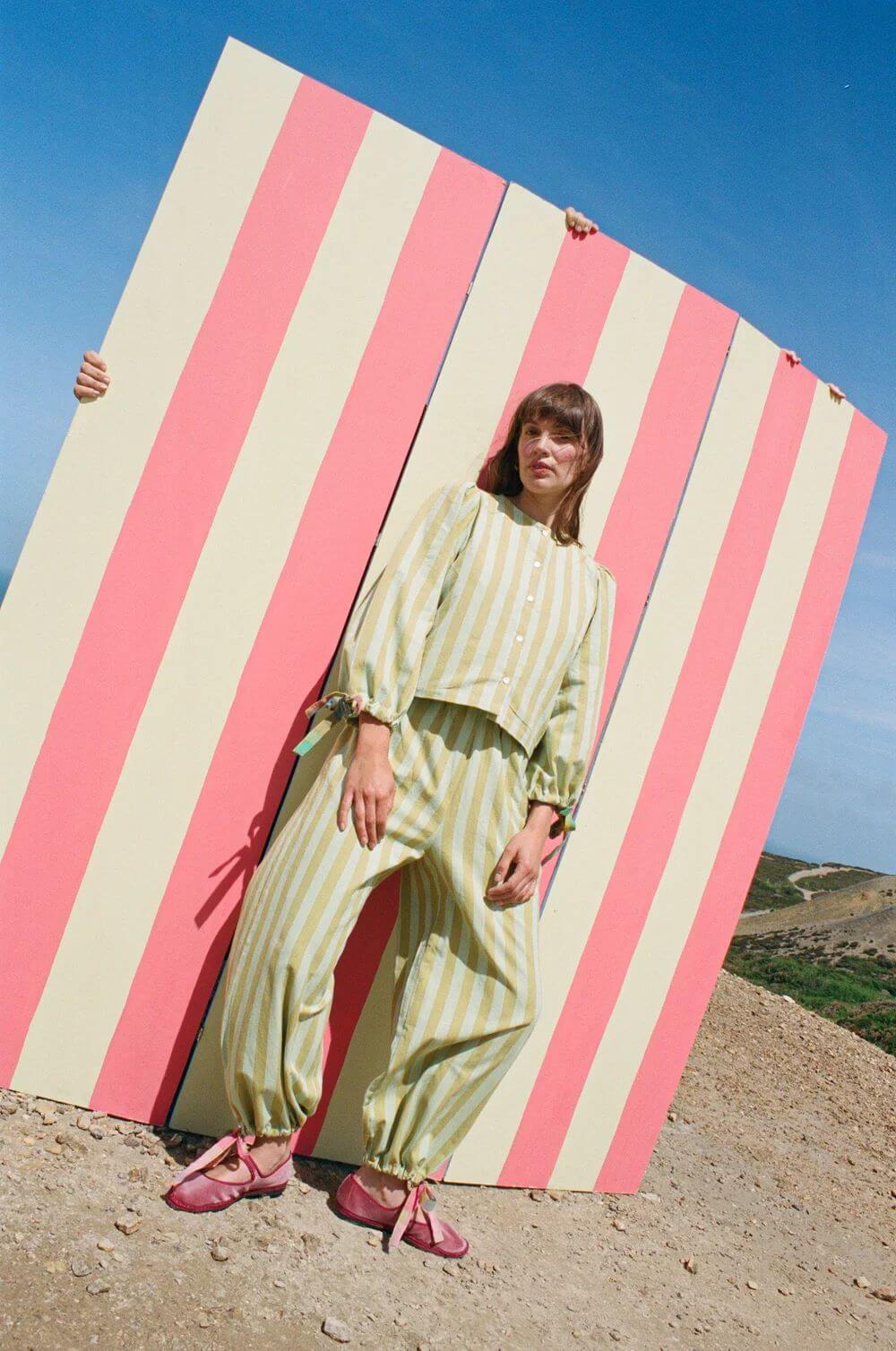 Cotton Trousers 'Peggy' Cotton Trousers in Sherbert Stripe homeware shops bristol gift shops bristol Mahika Kala