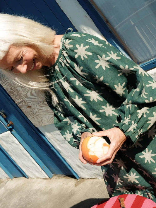 Linen Mini Dress Linen Joanie dress in Seafoam homeware shops bristol gift shops bristol Mahika Kala