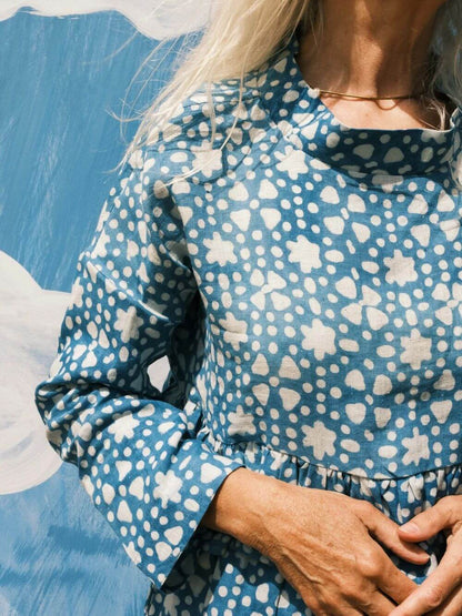 Linen Top Elma Linen Top in Indigo Jelly homeware shops bristol gift shops bristol Mahika Kala