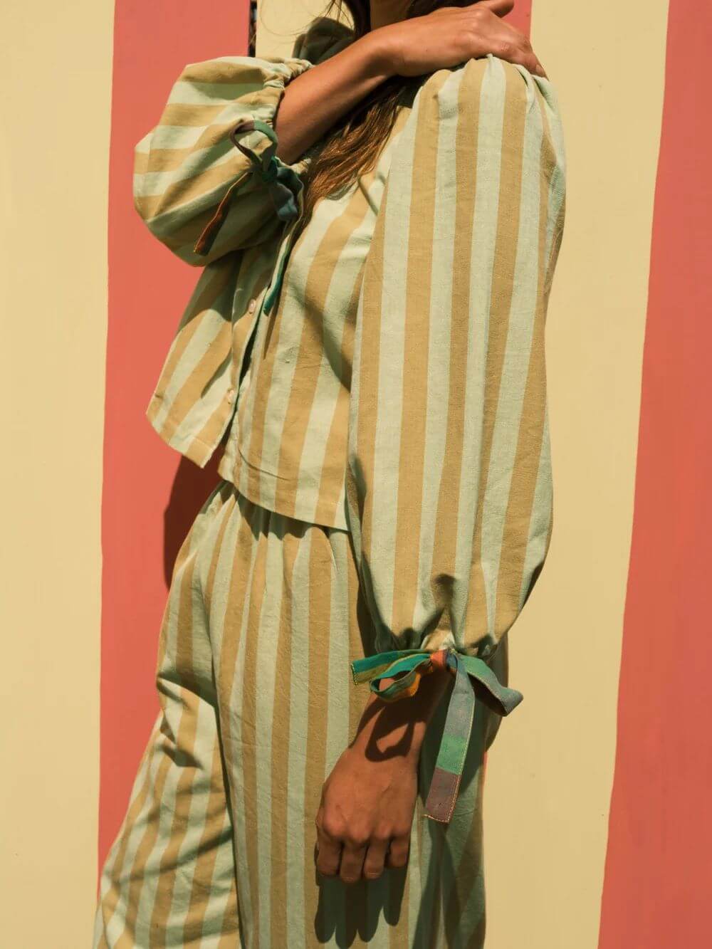 Long sleeved blouse Mabel Long Sleeved Blouse In Sherbert Stripe homeware shops bristol gift shops bristol Mahika Kala