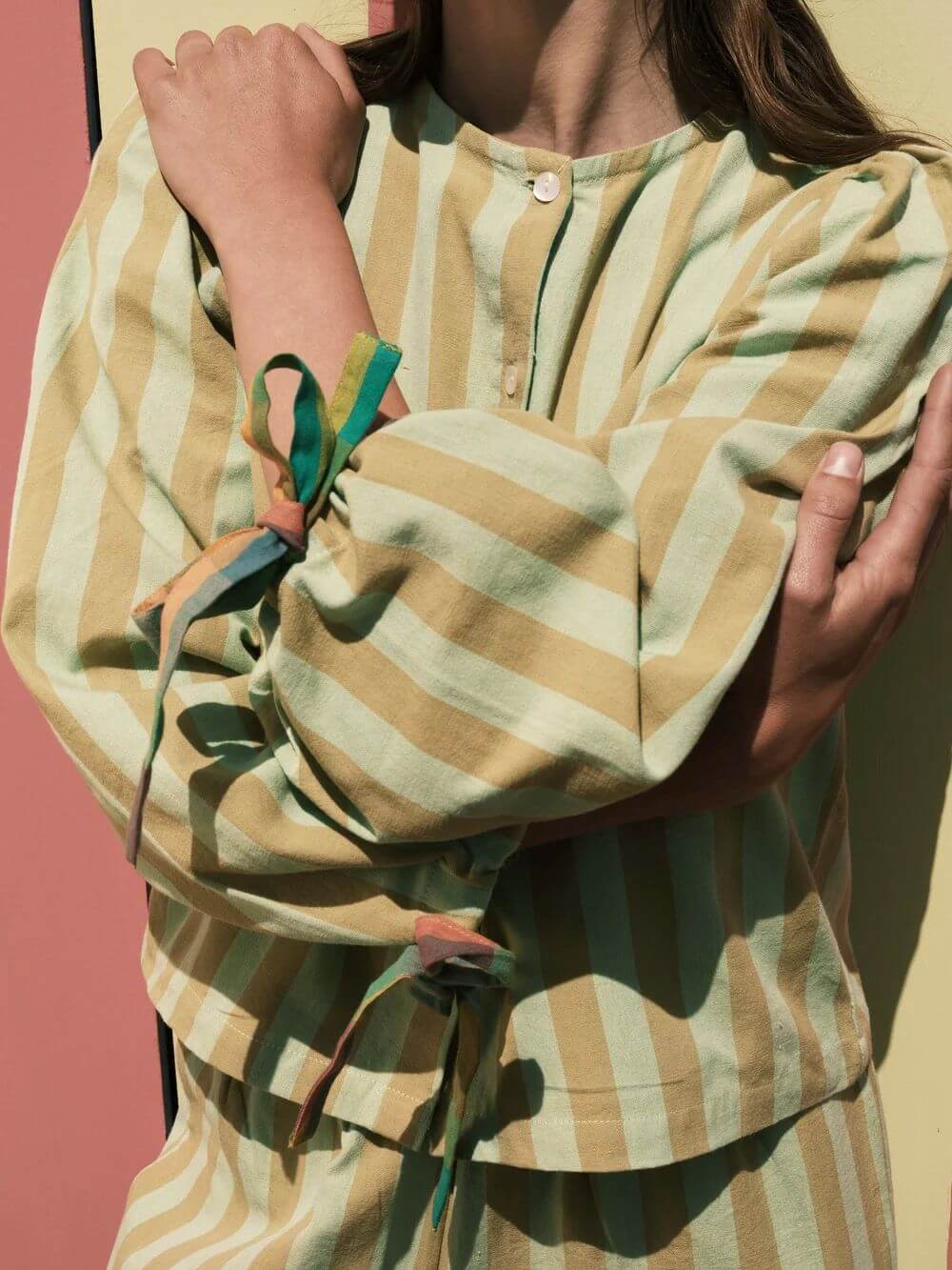 Long sleeved blouse Mabel Long Sleeved Blouse In Sherbert Stripe homeware shops bristol gift shops bristol Mahika Kala