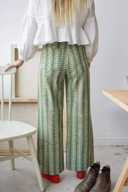 Trousers Twill Trousers in 'Aloe' homeware shops bristol gift shops bristol Mahika Kala
