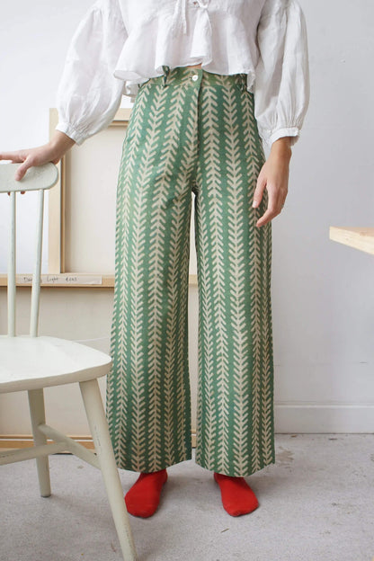 Trousers Twill Trousers in 'Aloe' homeware shops bristol gift shops bristol Mahika Kala