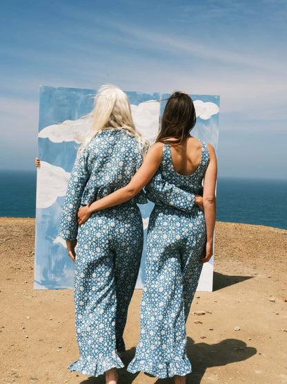 Wide Leg Linen Trousers 'Suki' Wide Leg Linen Trousers - Indigo Jelly homeware shops bristol gift shops bristol Mahika Kala