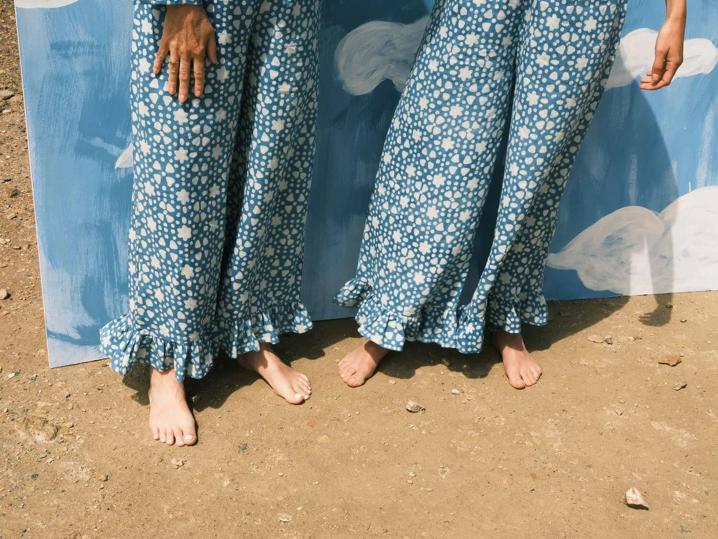 Wide Leg Linen Trousers 'Suki' Wide Leg Linen Trousers - Indigo Jelly homeware shops bristol gift shops bristol Mahika Kala