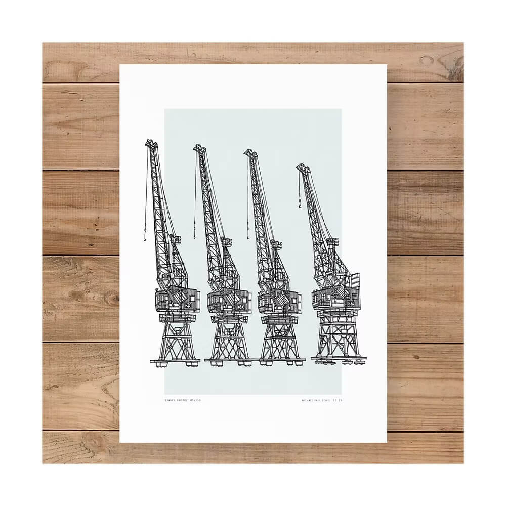 Bristol Print ‘The Cranes Bristol Print’ — Limited Edition Print (various sizes available) homeware shops bristol gift shops bristol Michael Paul Lewis