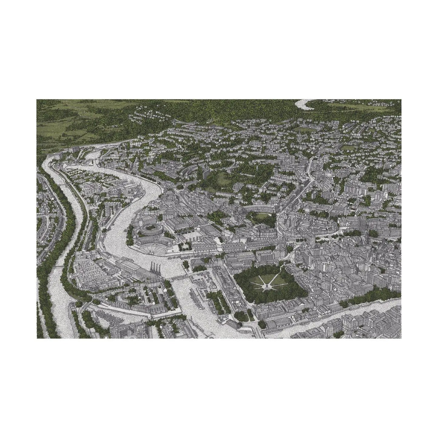 Screenprint ‘Bristol Aerial Print’ — Limited Edition Print (various sizes available) homeware shops bristol gift shops bristol Michael Paul Lewis