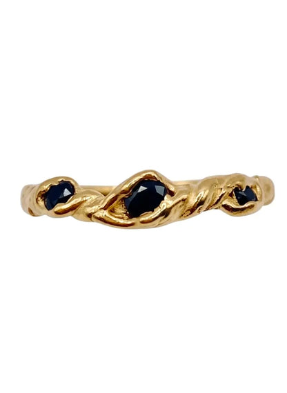 Handmade Ring Three Gemstone Twisted Ring - Various Sizes & Styles homeware shops bristol gift shops bristol MitsyMay