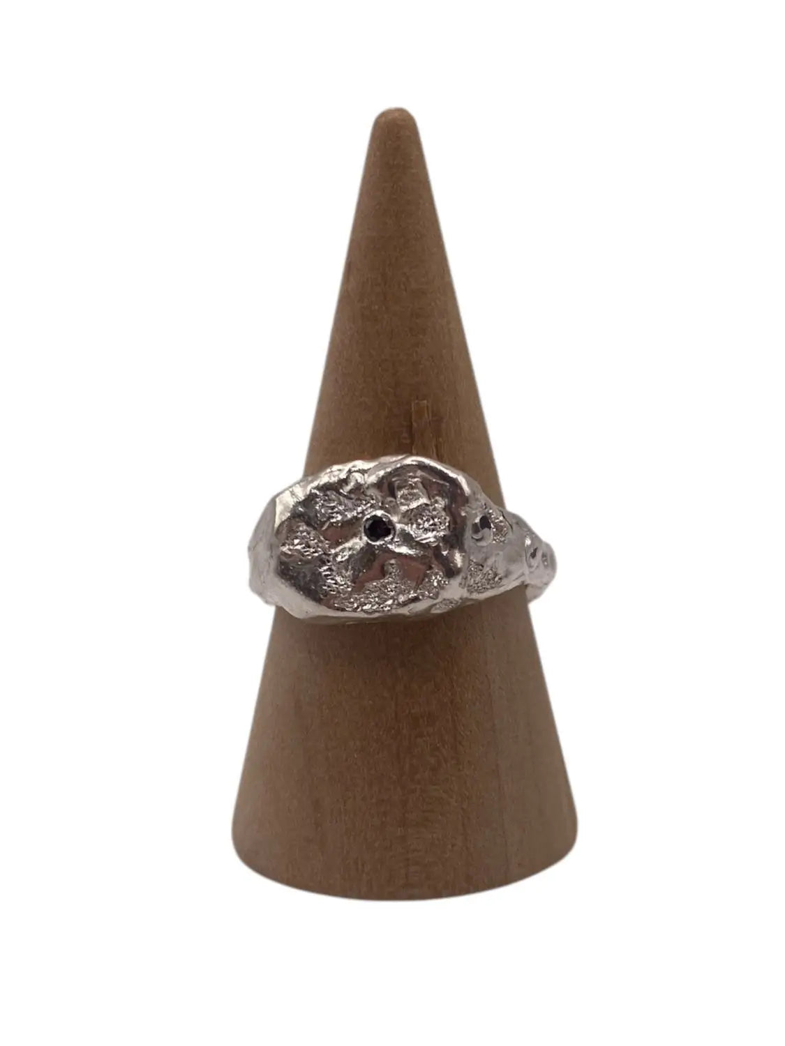 P 1/2 Signet Ring with Black Gem Stones homeware shops bristol gift shops bristol MitsyMay