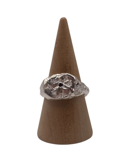 P 1/2 Signet Ring with Black Gem Stones homeware shops bristol gift shops bristol MitsyMay