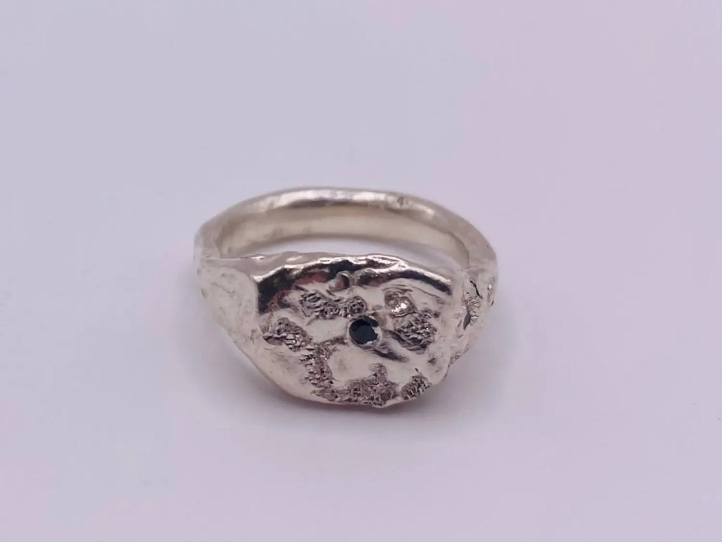 P 1/2 Signet Ring with Black Gem Stones homeware shops bristol gift shops bristol MitsyMay