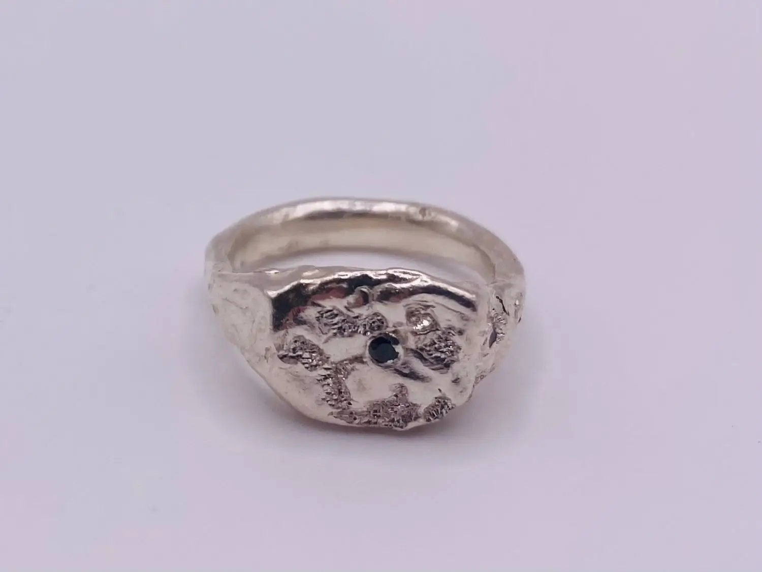 P 1/2 Signet Ring with Black Gem Stones homeware shops bristol gift shops bristol MitsyMay