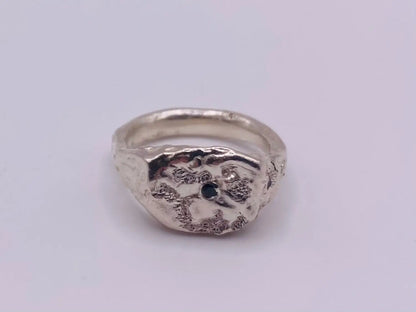 P 1/2 Signet Ring with Black Gem Stones homeware shops bristol gift shops bristol MitsyMay