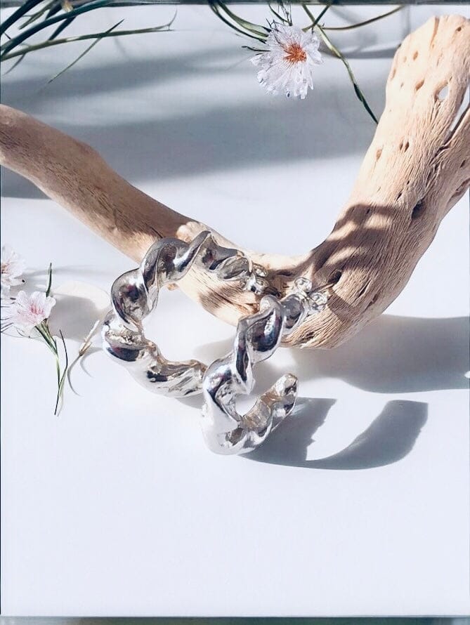 Recycled Silver Twisted Half Hoops homeware shops bristol gift shops bristol MitsyMay