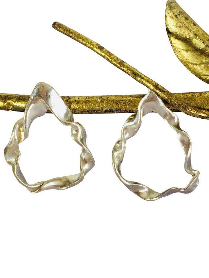 Teardrop Earrings Recycled Silver Twisted Teardrop Earrings - Gold or Silver homeware shops bristol gift shops bristol MitsyMay