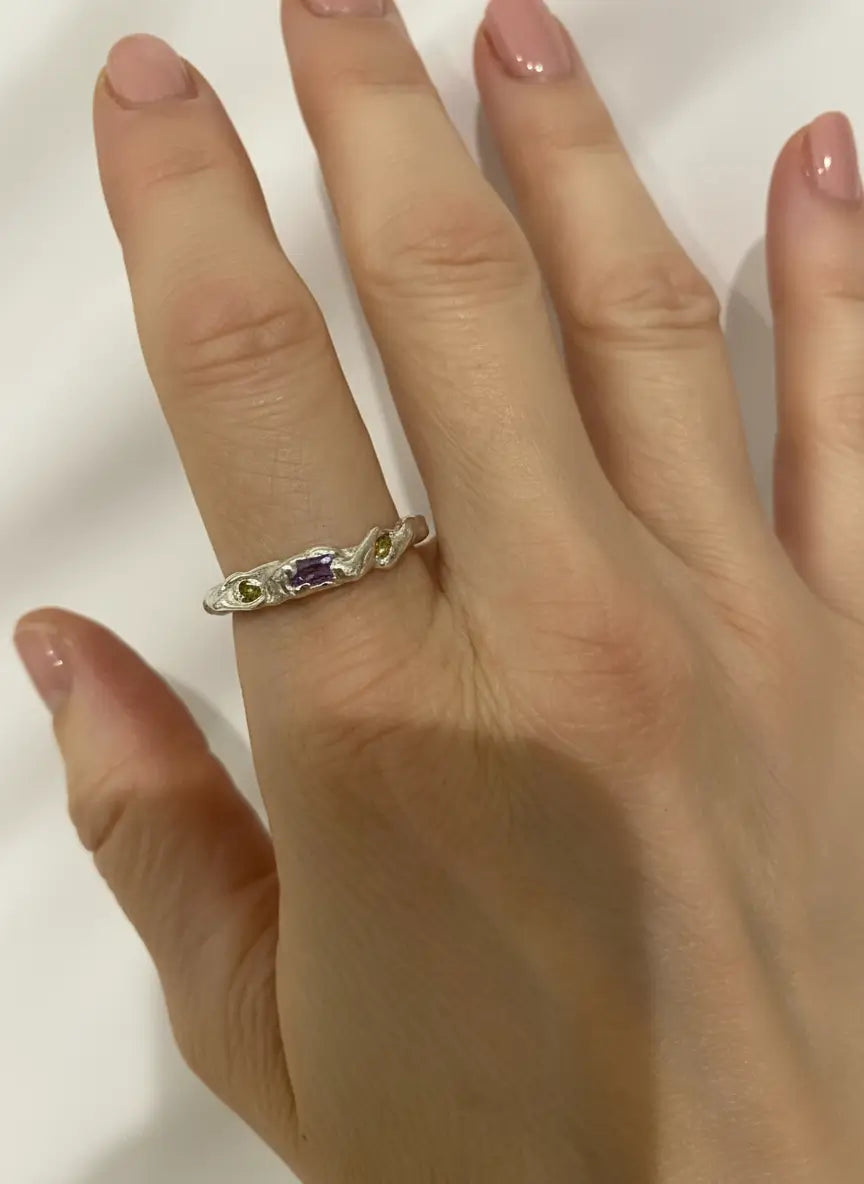 Three Gemstone Twisted Ring - Various Sizes & Styles homeware shops bristol gift shops bristol MitsyMay