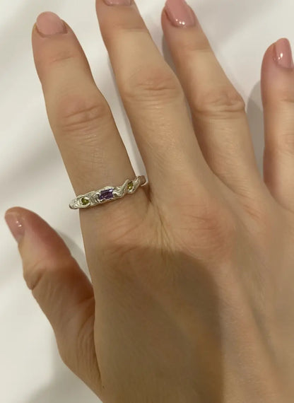 Three Gemstone Twisted Ring - Various Sizes & Styles homeware shops bristol gift shops bristol MitsyMay