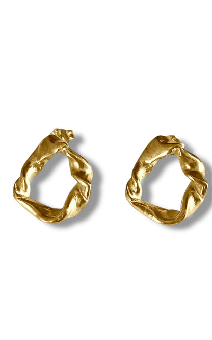 Twisted Hooped Earrings 18ct Gold Vermeil Twisted Small Hoop Studs - Gold or Silver homeware shops bristol gift shops bristol MitsyMay
