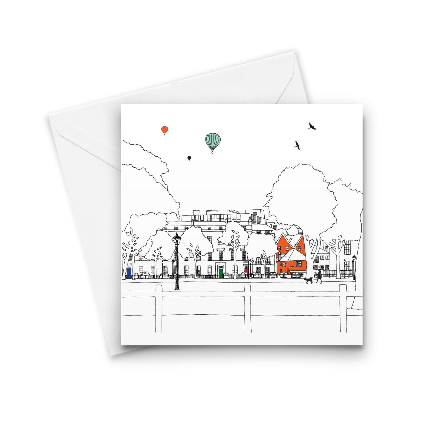 Greetings Card Queens Square Bristol Greetings Card (various designs) homeware shops bristol gift shops bristol Mustard Cuts