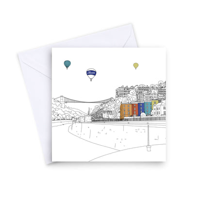 Greetings Card Suspension Bridge and Balloons Bristol Greetings Card (various designs) homeware shops bristol gift shops bristol Mustard Cuts