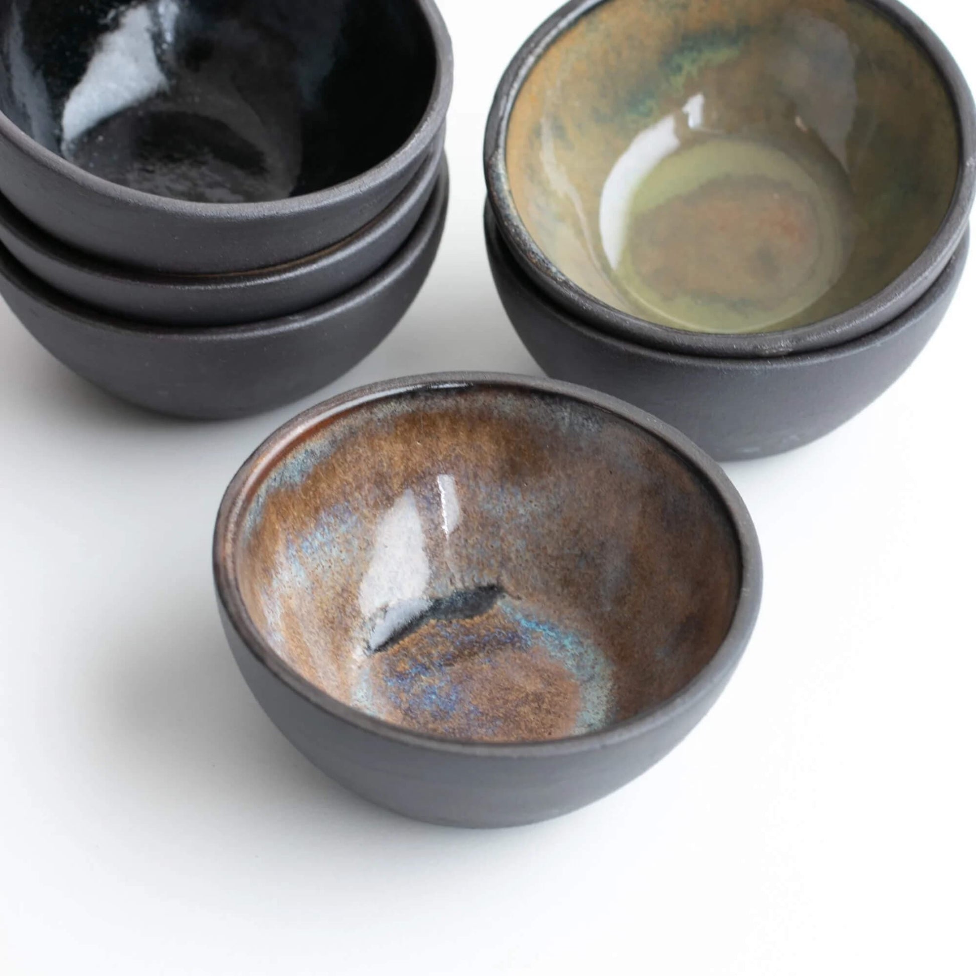 Handmade Bowls Oyster Blue 2 Dip Bowl (Various Glazes) homeware shops bristol gift shops bristol Naked Clay Ceramics