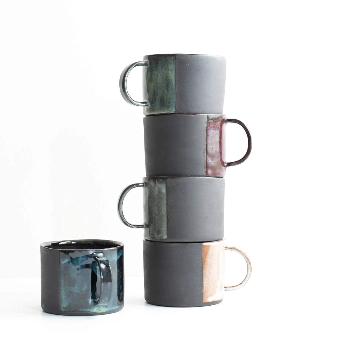 Medium Mug Black Stoneware Mug- Dipped Glaze (Various Glazes) homeware shops bristol gift shops bristol Naked Clay Ceramics