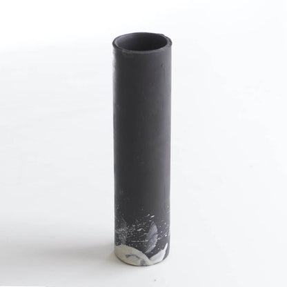 Naked Clay Ceramics Vases Black Clay Vase (2 sizes available) with hand-painted porcelain strokes