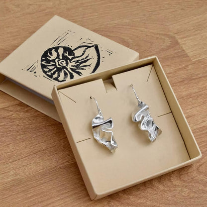 Recycled Silver Earrings Kelp Earring homeware shops bristol gift shops bristol Nautilus Designs