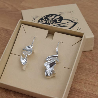 Recycled Silver Earrings Kelp Earring homeware shops bristol gift shops bristol Nautilus Designs