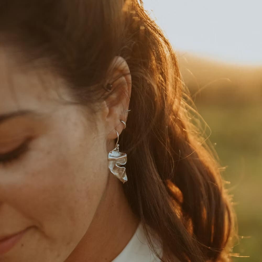 Recycled Silver Earrings Kelp Earring homeware shops bristol gift shops bristol Nautilus Designs
