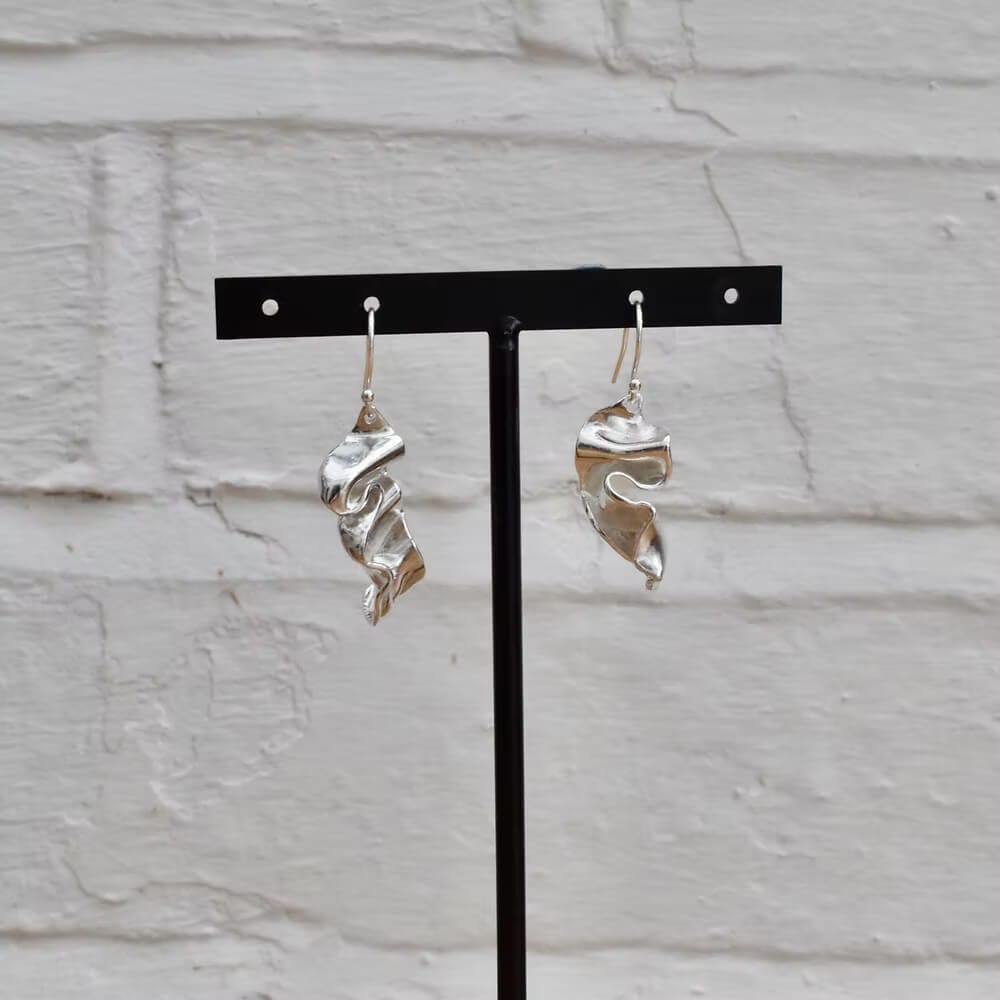 Recycled Silver Earrings Kelp Earring homeware shops bristol gift shops bristol Nautilus Designs