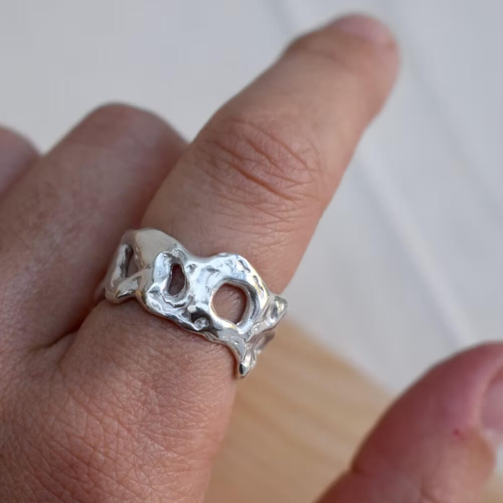 Recycled Silver Ring Recycled Silver 'FLOW' Ring (Various Sizes) homeware shops bristol gift shops bristol Nautilus Designs