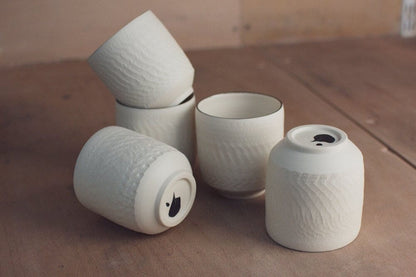 Mug Porcelain Cup with "Chattering" Effect and Black Rim homeware shops bristol gift shops bristol Nicholas Dover Ceramics