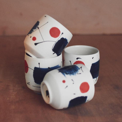 Mug Porcelain Cup with "Mittsu" Design homeware shops bristol gift shops bristol Nicholas Dover Ceramics