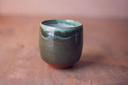 Nicholas Dover Ceramics Mug Red Stoneware Cup with Dark Green Glaze (2 sizes)