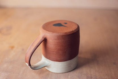 Nicholas Dover Ceramics Mug Red Stoneware Mug with Rusty White Dipped Glaze